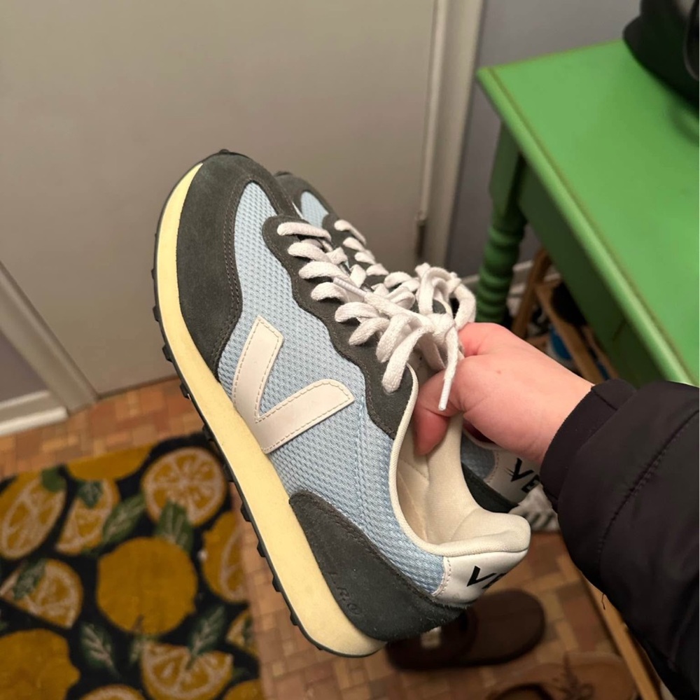Veja Light Blue and Gray Sneakers